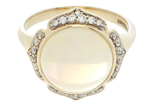 Nirvana diamond, sapphire, opal & gold ring, Noor Fares